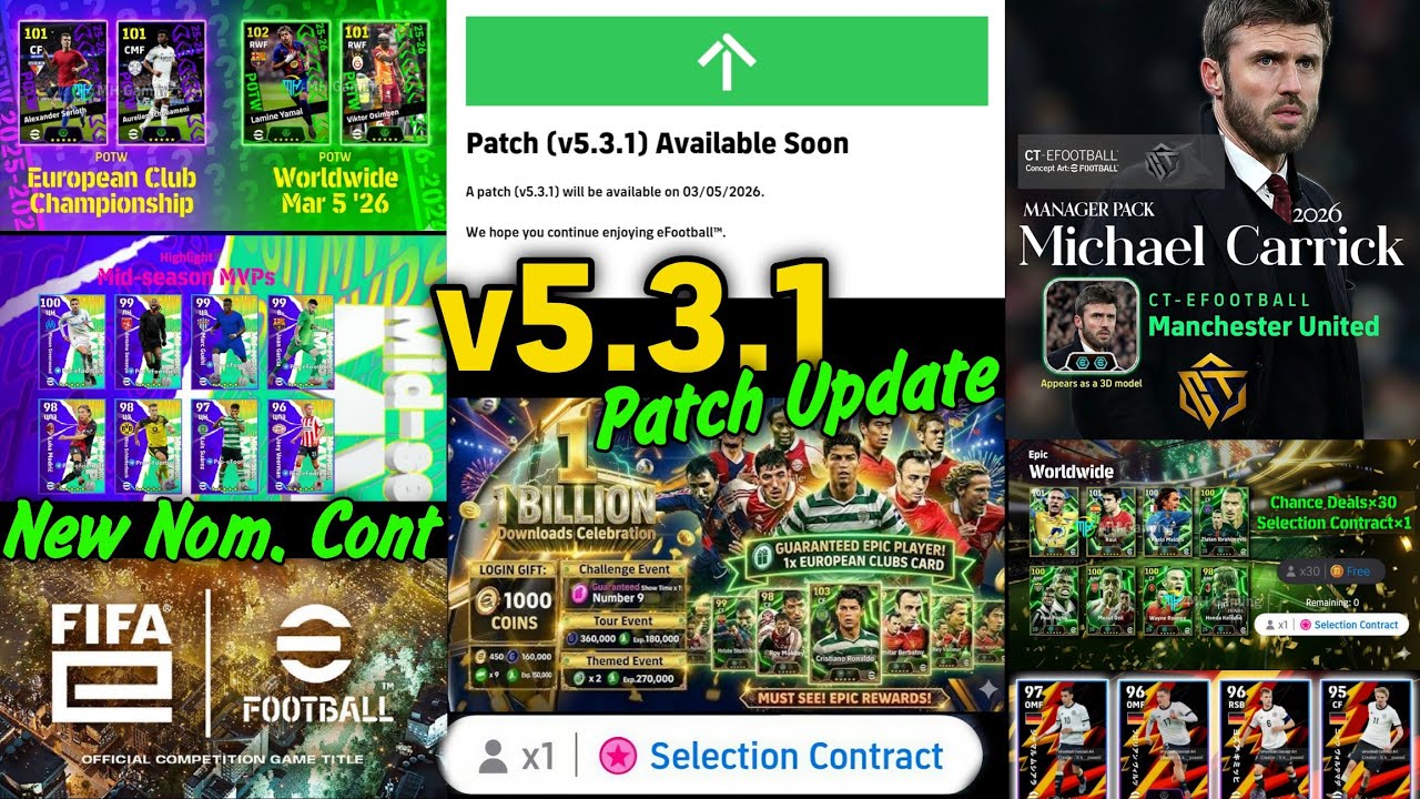 Обновление v5.3.1: Что нас ждёт завтра и в следующий понедельник в eFootball 2026, масштабной кам...