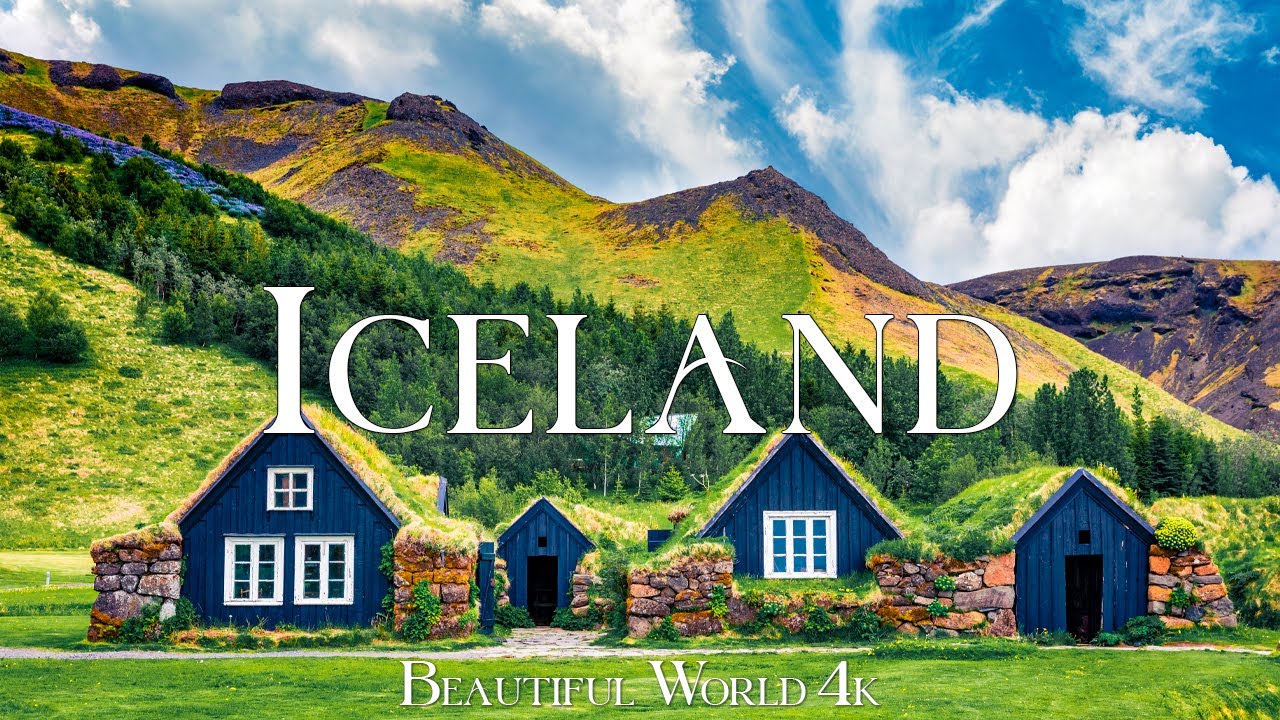 Iceland 4K – Peaceful Meadows and Towering Waterfalls of the North – Relaxing Music
