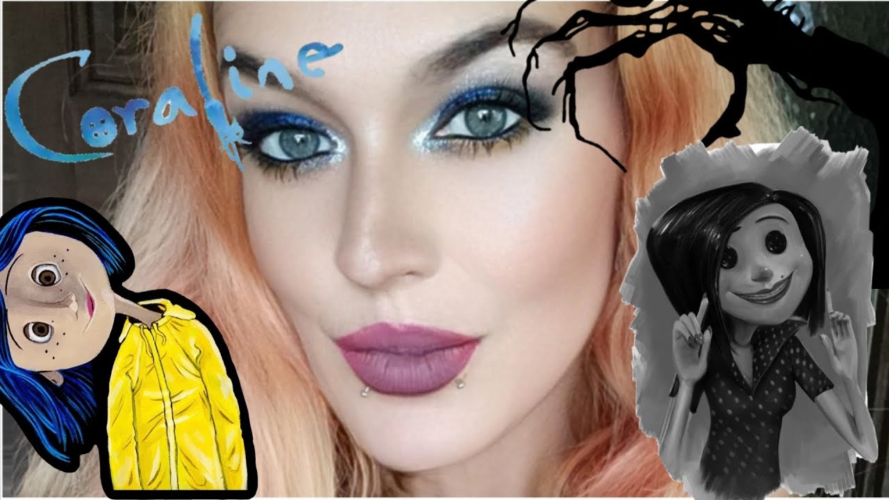 💙💛Coraline Original Story💙💛 Glam/Grunge makeup inspired ✨️ #makeuplover #makeupinspired