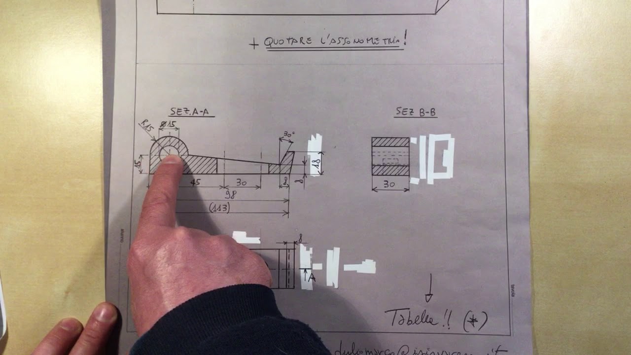 Tav. 14: pezzo meccanico con asola.