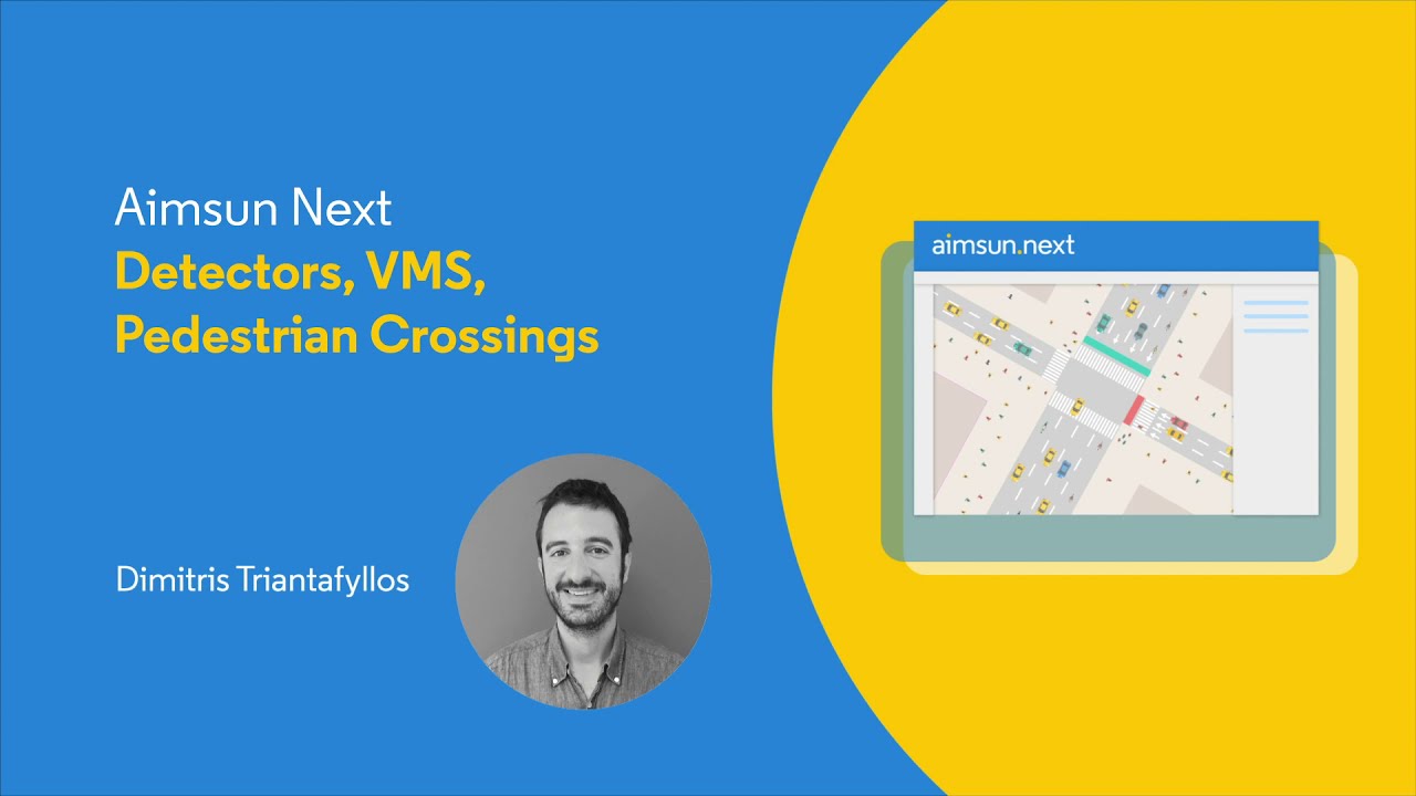 Aimsun Next Tutorial 1.4 - Adding detectors, variable message signs and pedestrian crossings