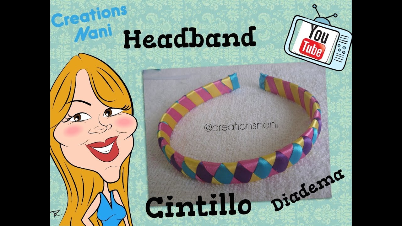 Como hacer un Cintillo de 4 Cintas - How to make a headband | Creations Nani