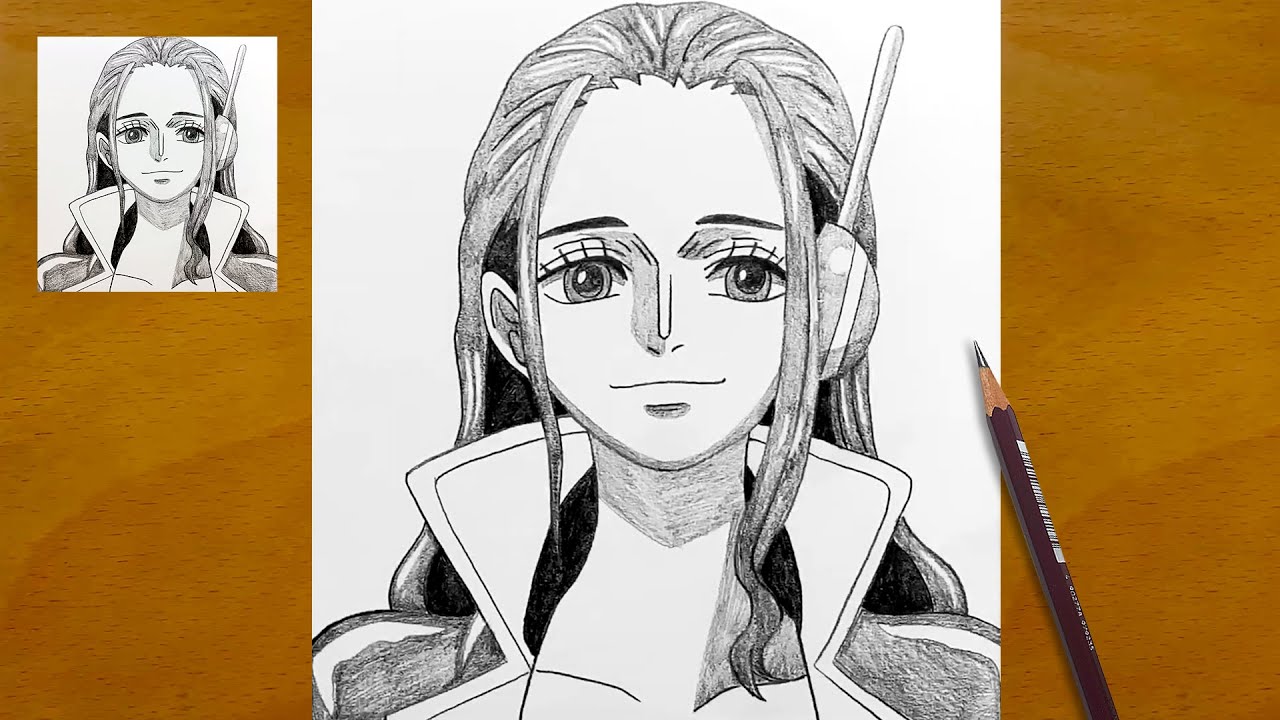 How to Draw Nico Robin from One Piece || Step by Step Anime Girl Drawing || Easy Drawing Ideas