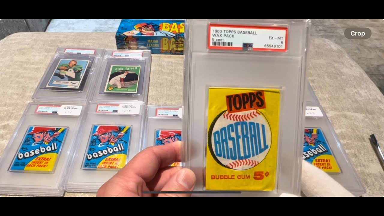 Упаковка бейсбольных клюшек Topps 1960 года открыта, затем моя коробка BBCE 1972 года, запечатанн...