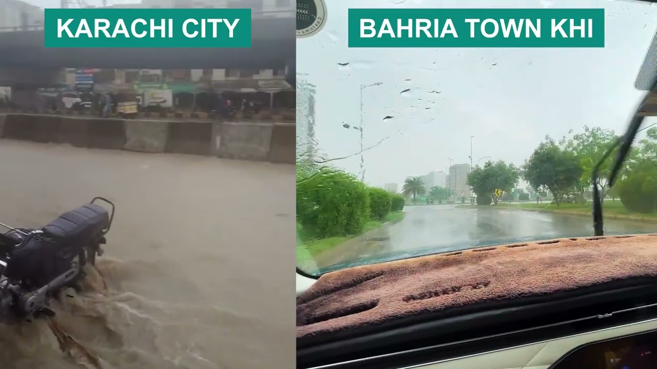 بحریہ ٹاؤن میں بارش رحمت بن کر آتی ہے 🌧✨۔