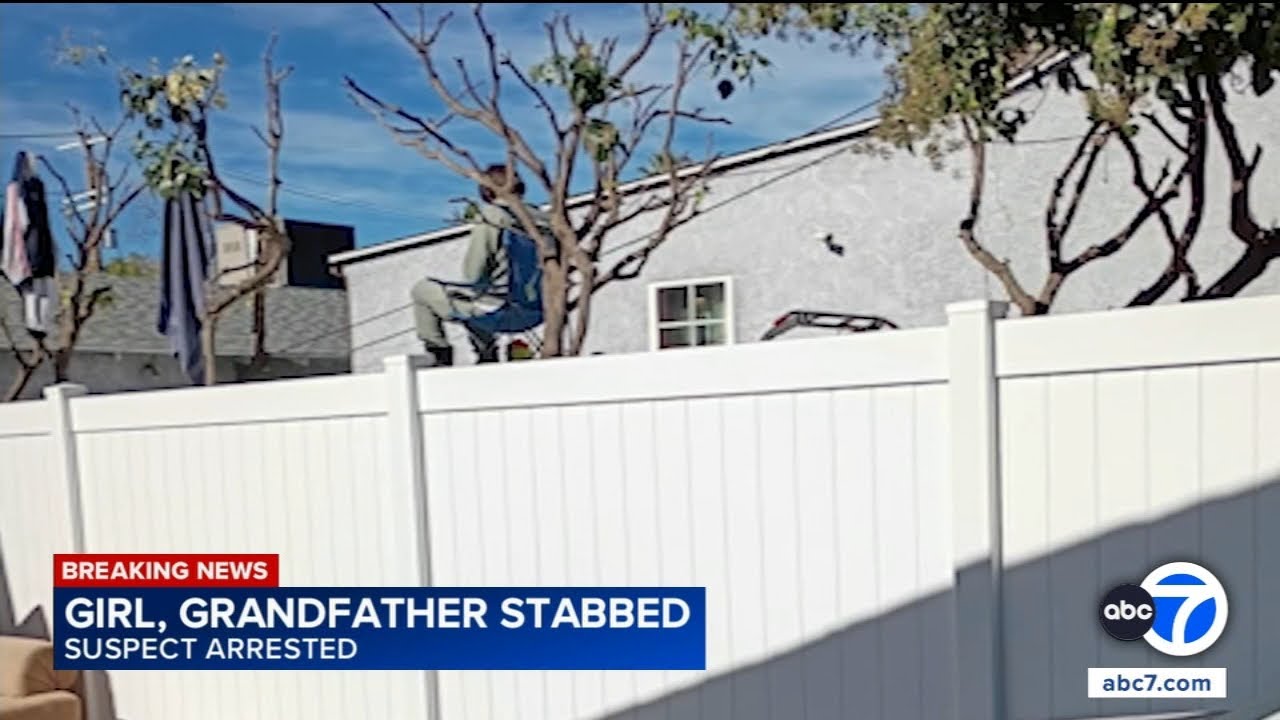 Man arrested after little girl, her grandpa stabbed in LA, police say
