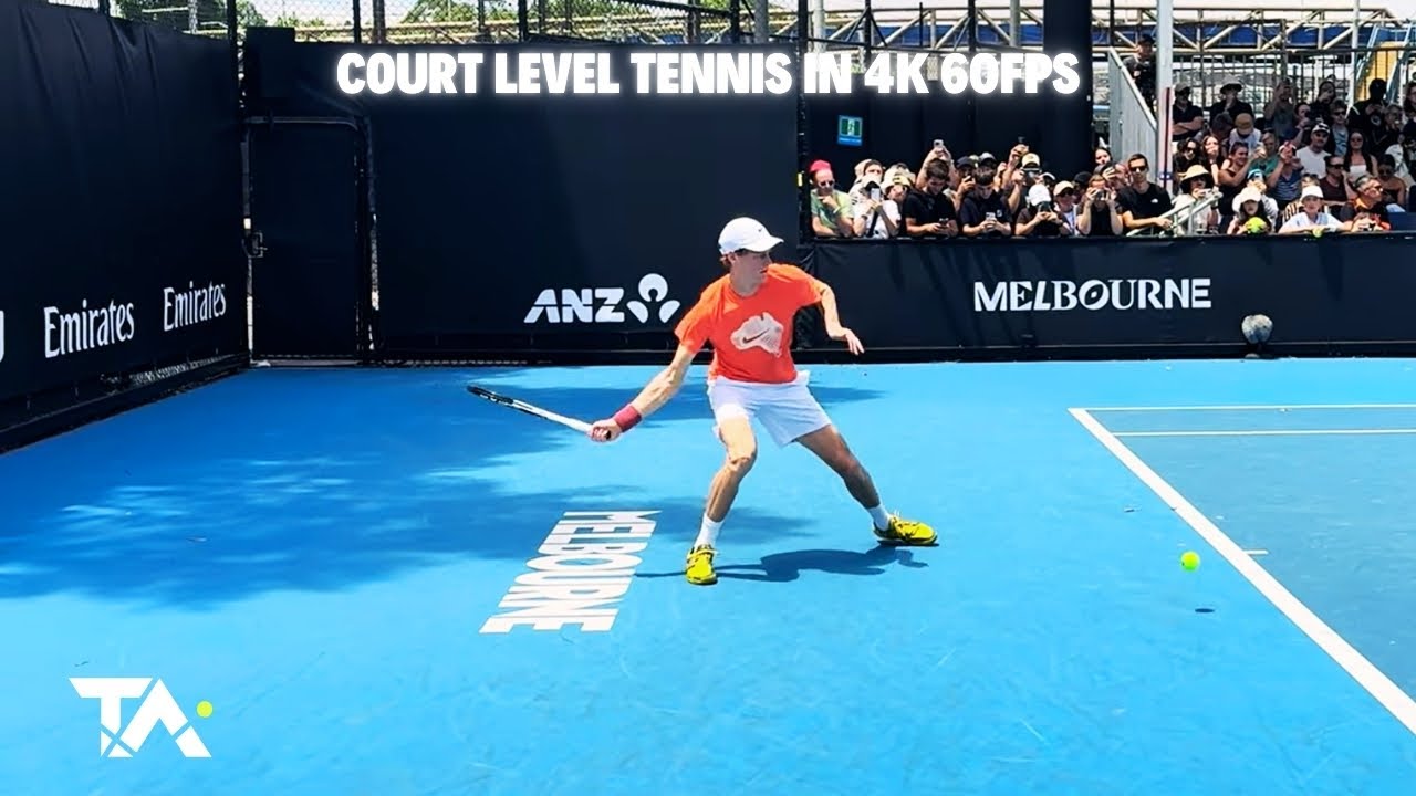 AO26: Jannik Sinner - Court Level Striking 4K 60FPS!