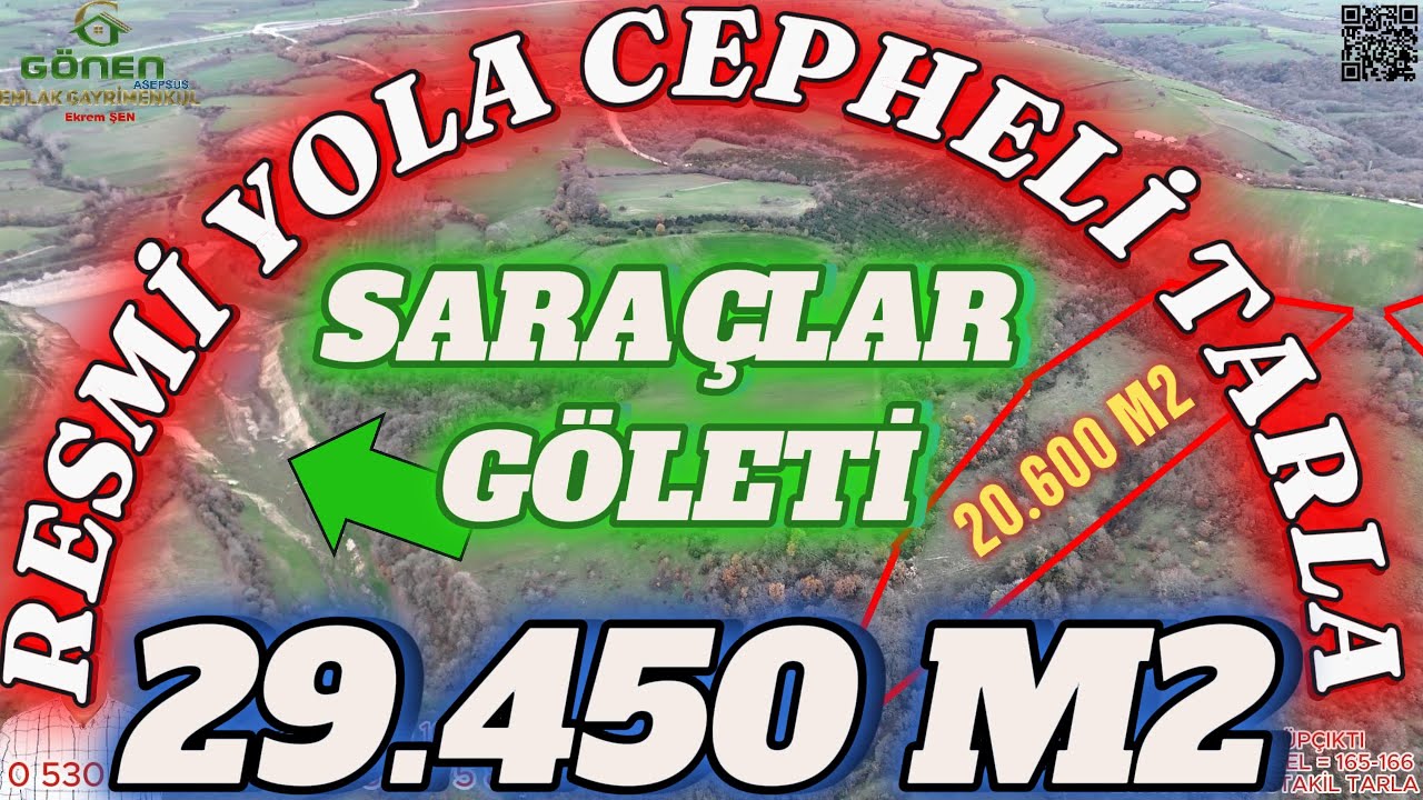 29.450 m2 Tarla, Kadastro Yola Cepheli, Hobi Bahçe, Yatırımlık