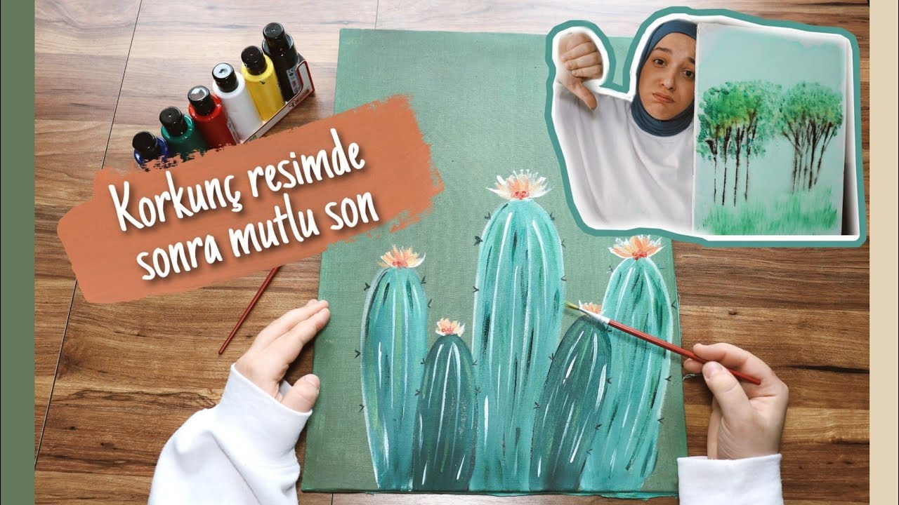 İlk Tuval Çalışmam - Akrilik Boya - Acrylic Paiting | Birlikte Deneyelim#1