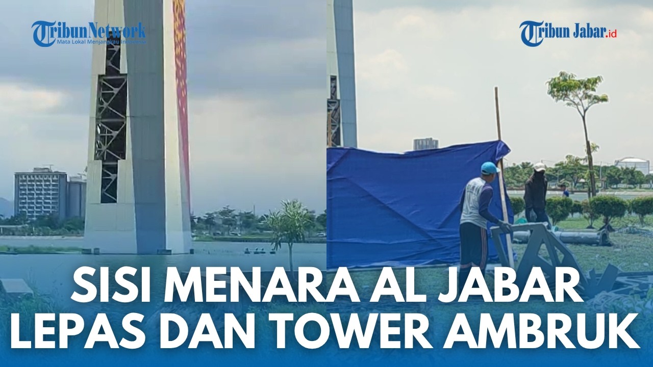 PENAMPAKAN MASJID AL JABAR! Usai Bandung Diterjang Hujan Badai, Berdampak Pada Tower & Menara Masjid