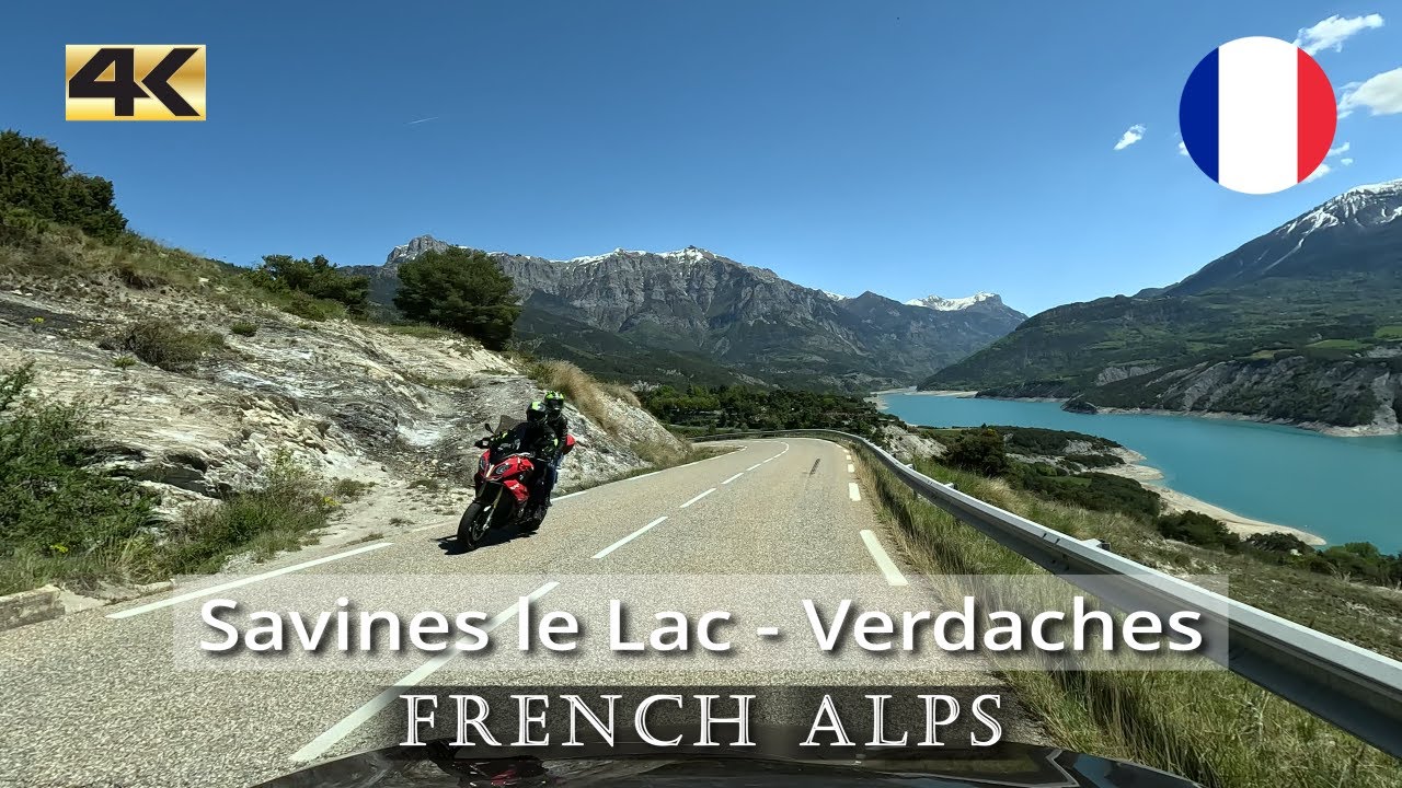 Real Driving on French Curvy Roads from Savines-le-Lac to Verdaches  | Spring 2025 | 4K