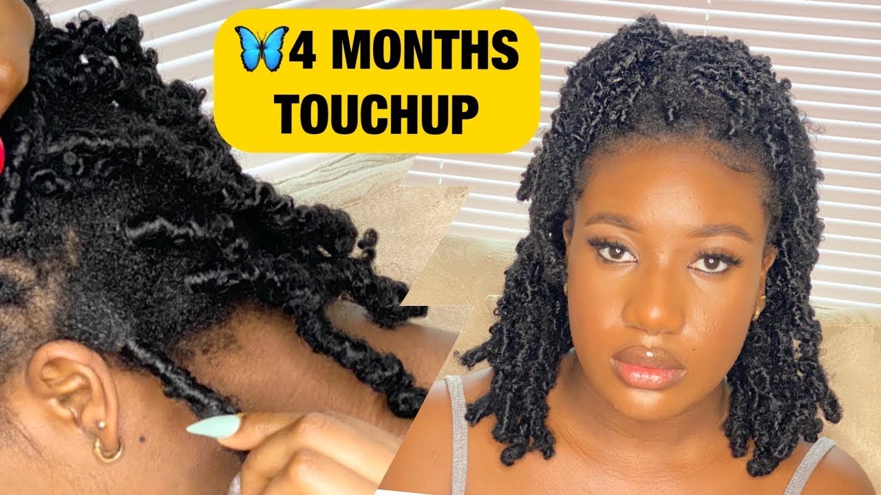 DIY BUTTERFLY LOCS TOUCH UP|AFTER 4 MONTHS