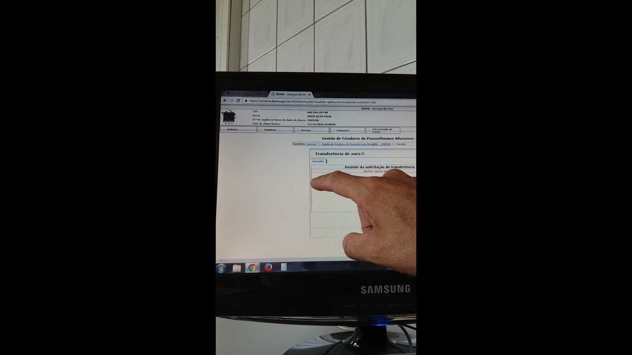 COMO FAZER TRANSFERÊNCIA DE PÁSSAROS NO SITE DO IBAMA/SISPASS