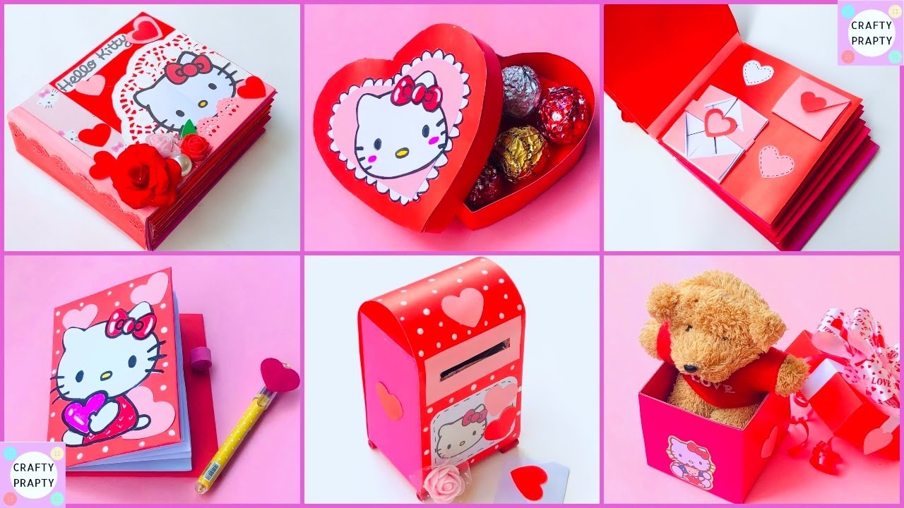 5 DIY Hello Kitty Valentine's Day  Crafts Idea || DIY ||Valentine gift 🎁Valentine Special !!Handmade