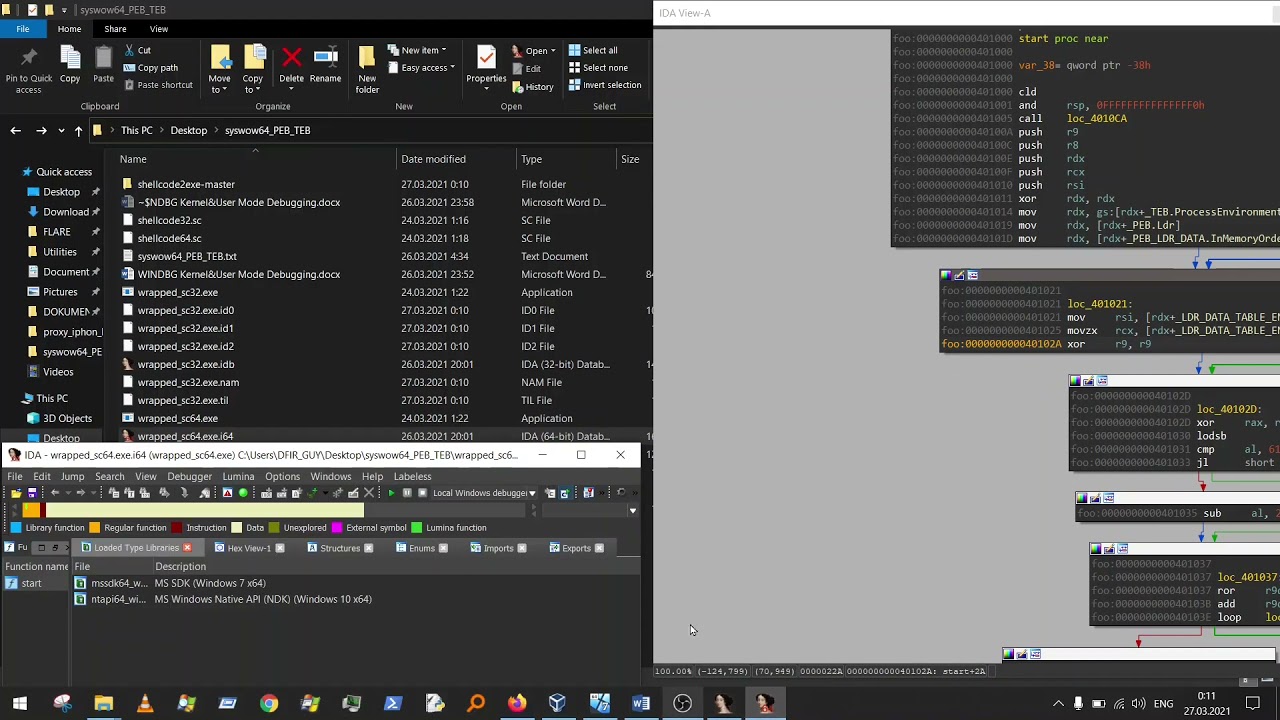 WINDBG Kernel&User Mode Debugging (EPROCESS, ETHREAD, TEB, PEB...)