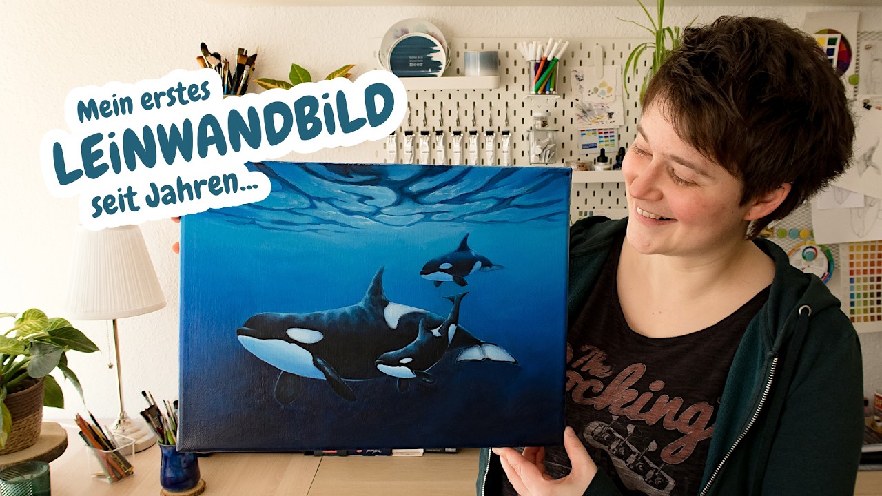 ACRYL auf Leinwand | Orcas malen - aber ohne Schwarz!