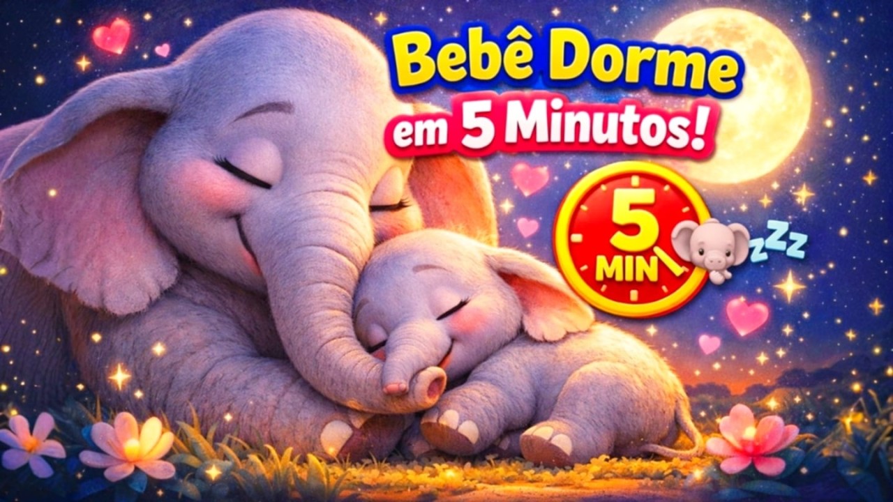 🐘💤 Bebês Dormem Rápido com Essa Música! Canção de Ninar da Mamãe Elefante 🌙✨