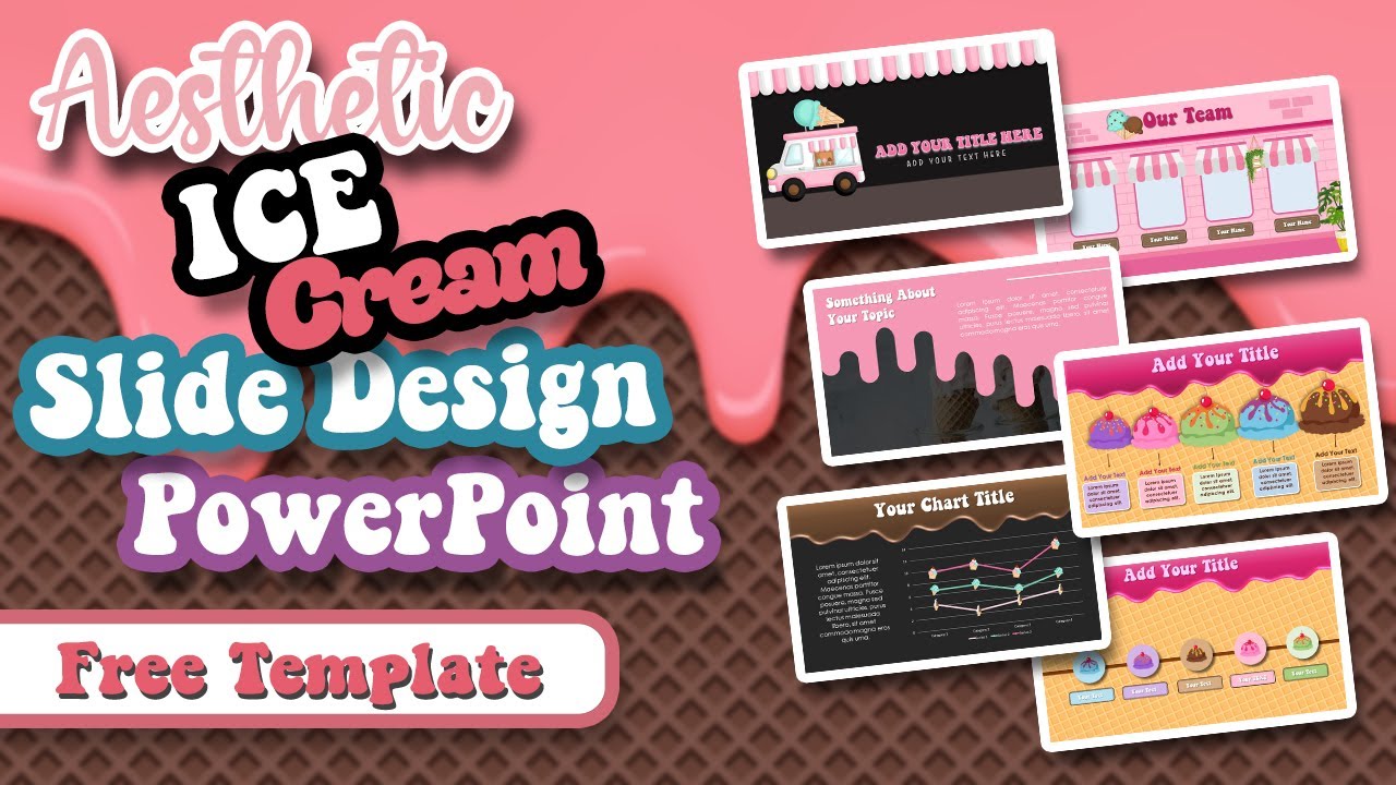 AESTHETIC PPT ICE CREAM🍧🍨 | ANIMATED SLIDE | POWER POINT | SIMPLE | BLACK PINK | FREE TEMPLATE