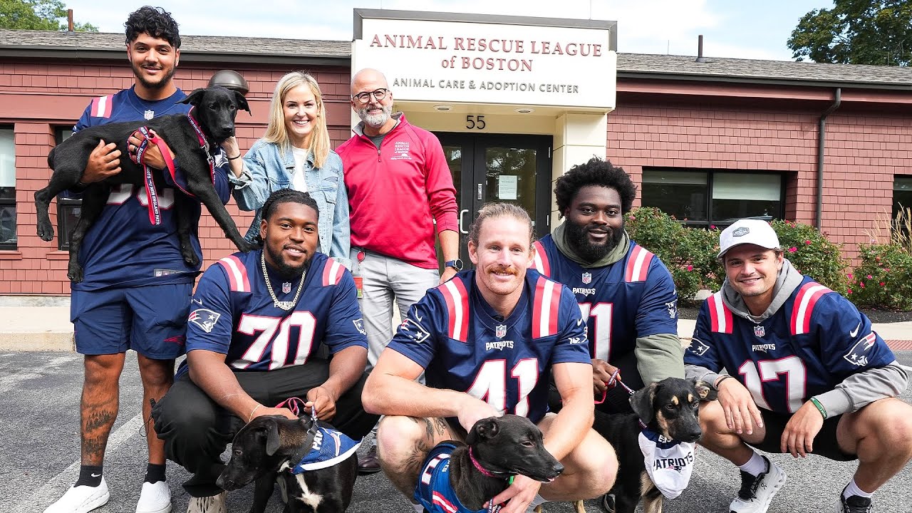 The New England Patriots Visit Local Animal Rescue Ahead of TailGate Adoption Event at Patriot Place