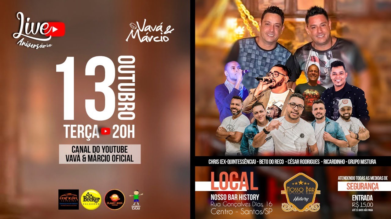 Live de anivers&aacute;rio Vav&aacute; e Marcio & convidados.