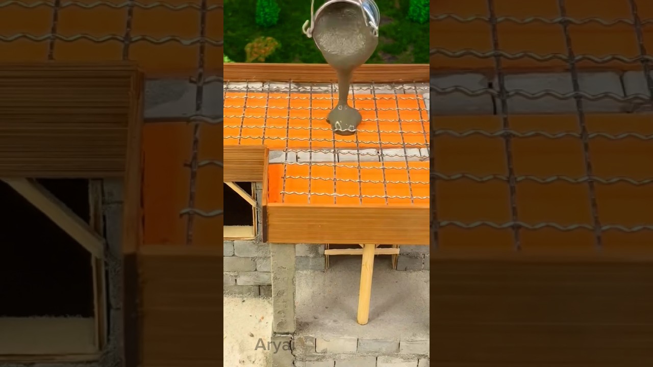 miniature bricks and cement build a beautiful mini building 🏫🏢 #shorts #miniature #minibuilding
