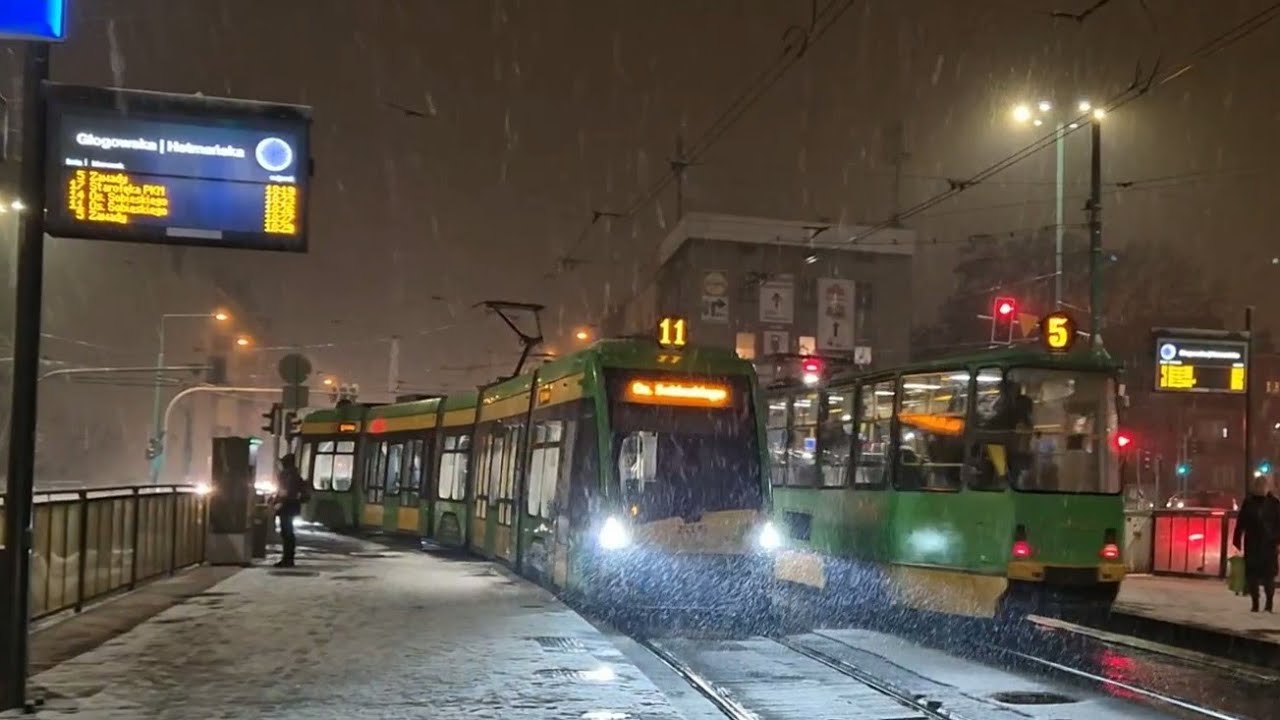 Tramwaje w Poznaniu - zimą 2024/5
