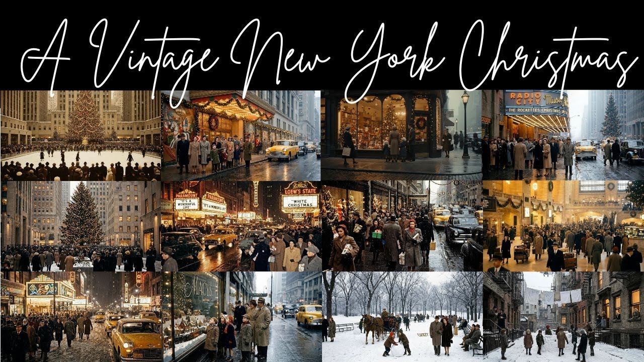 Old New York City Holiday Scenes | Classic Christmas Music | Seamless Loop