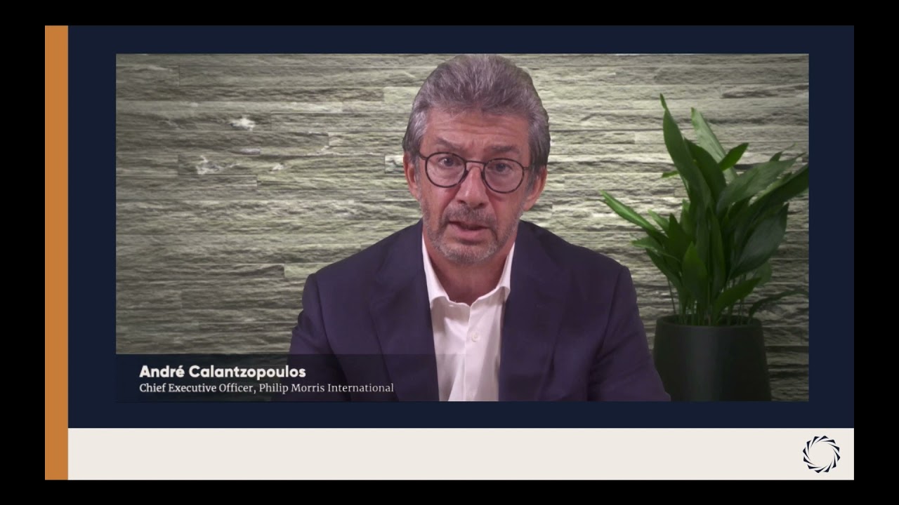 PMI's Andr&eacute; Calantzopoulos, addresses the 2020 Concordia Summit on the need for collaboration
