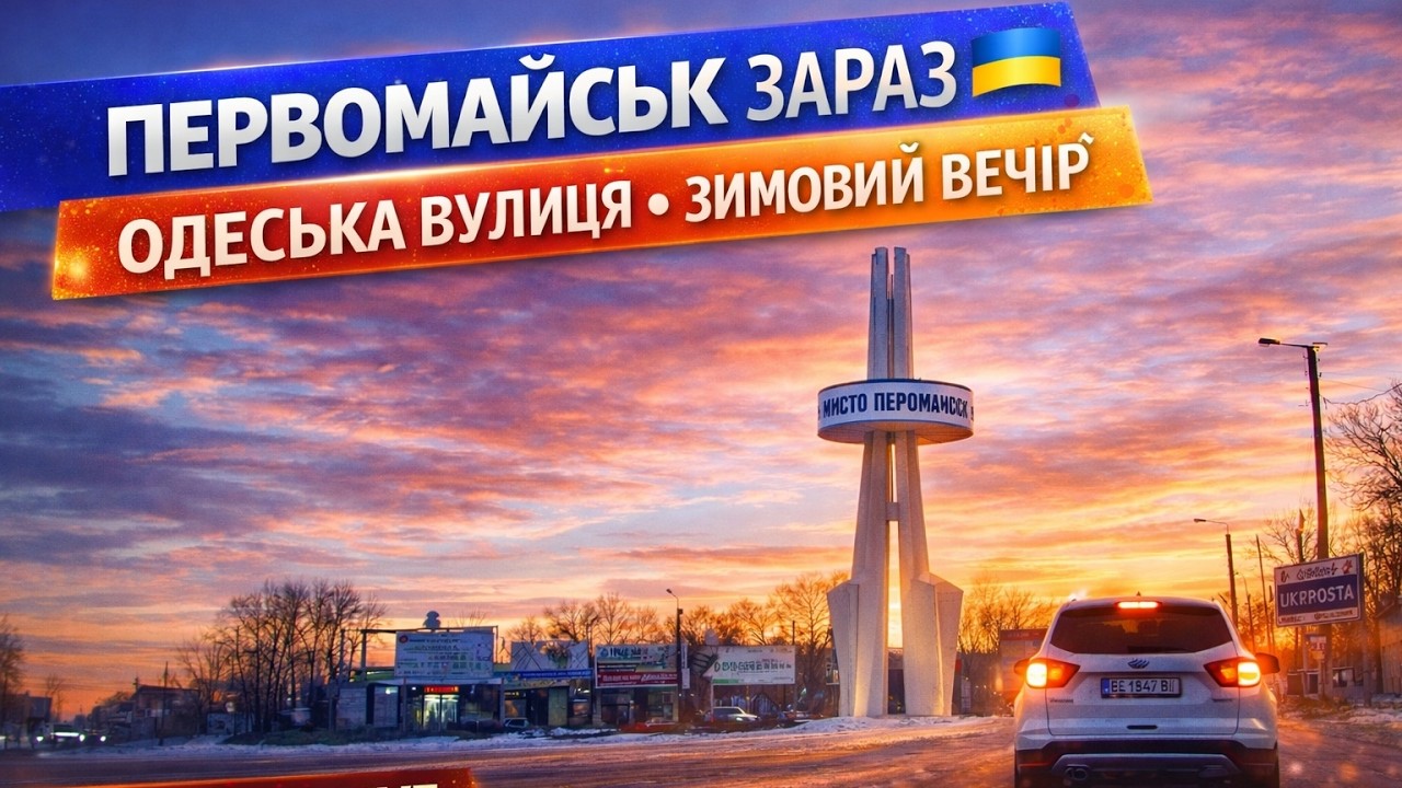 Первомайськ ЗАРАЗ - Одеська вулиця • Зимовий вечір • ATБ та Укрпошта | Real Time