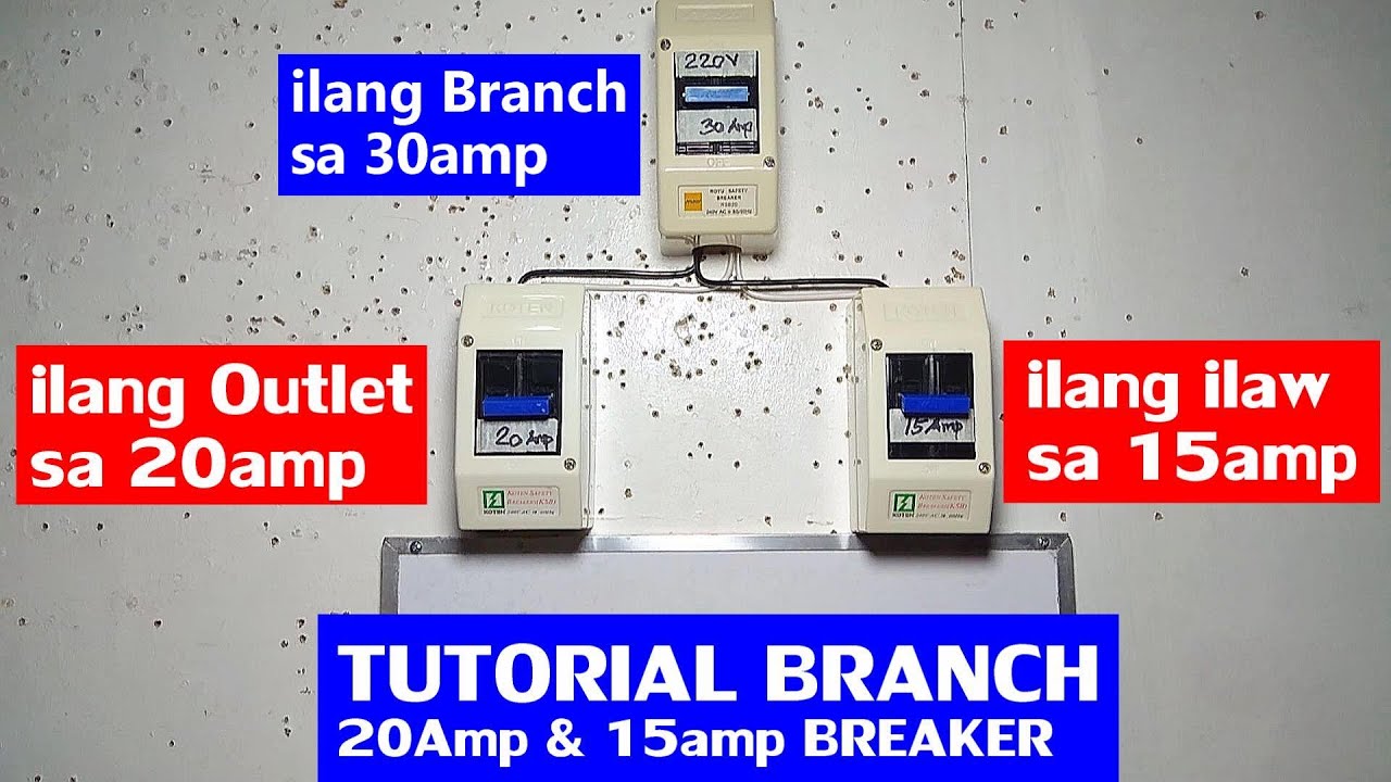 PAANO MAG BRANCH CIRCUIT BREAKER SA 30 AMPERE SA ILAW AT OUTLET