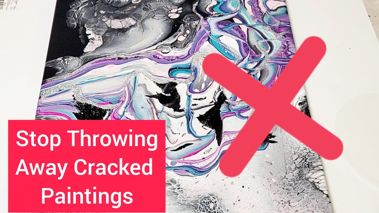 Simple Solution To Hide Your Cracks! Acrylic Pour Trick.