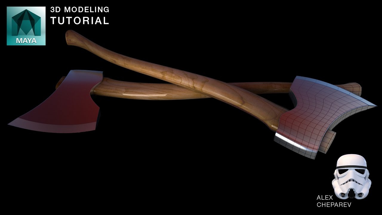 Modeling an Axe in Maya - Curves to Polygons