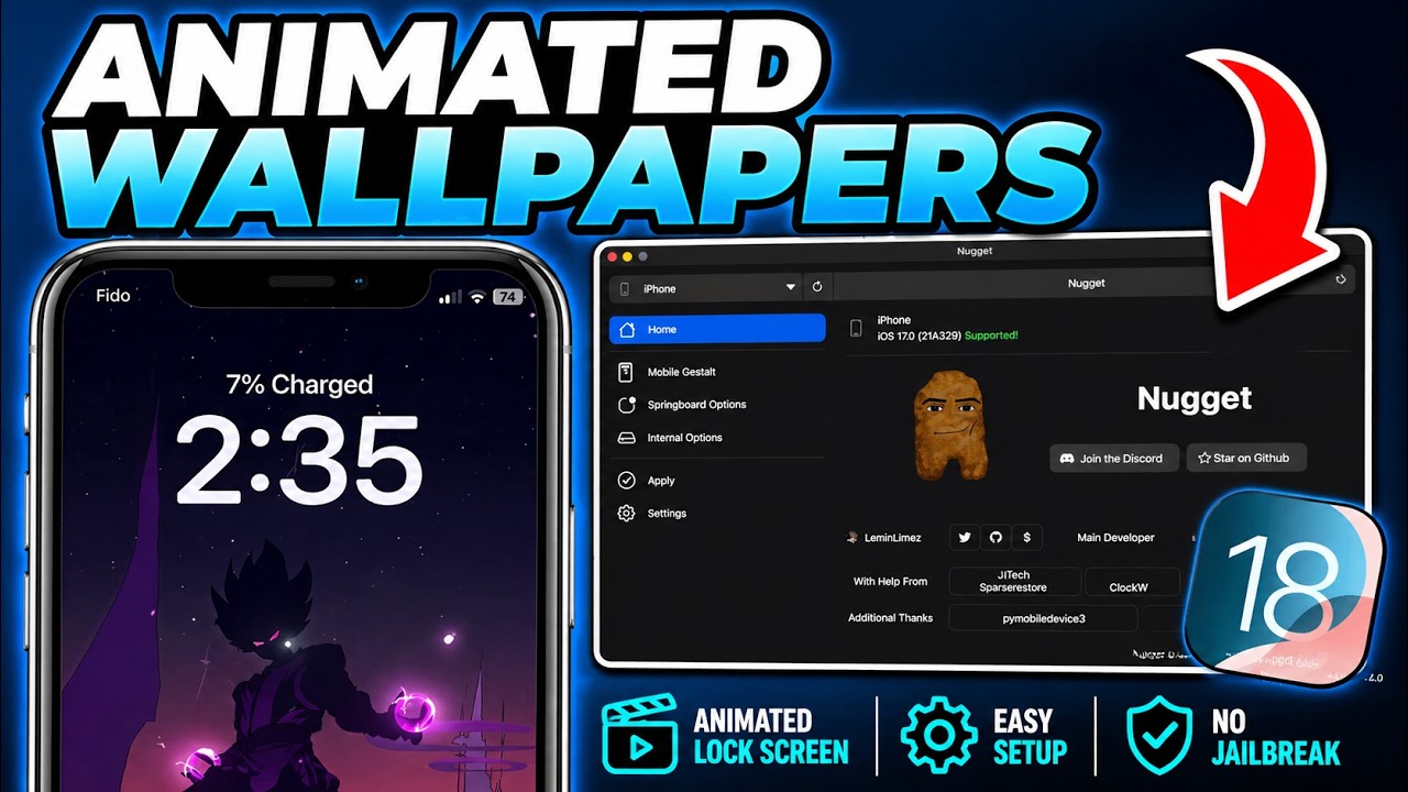 Get Amazing Animated Wallpapers On Your iPhone WITHOUT Jailbreaking (Nugget IOS)