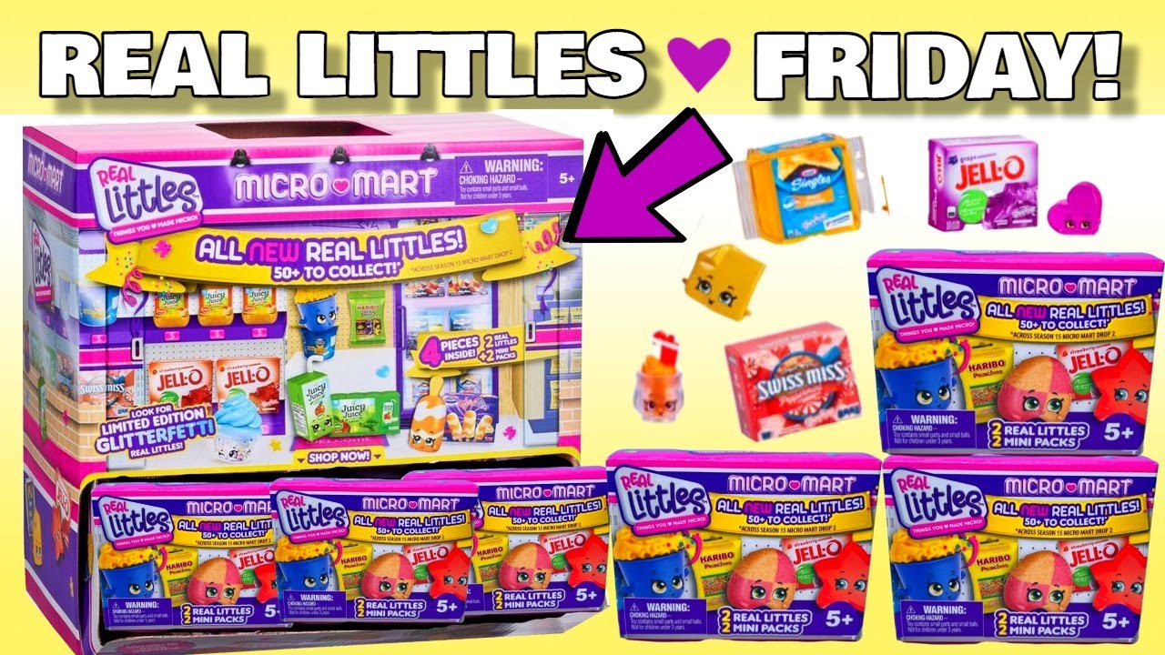 *REAL LITTLES FRIDAYS!* UNBOXING Shopkins Real Littles Micro Mart Blind Bag Toy Opening!!