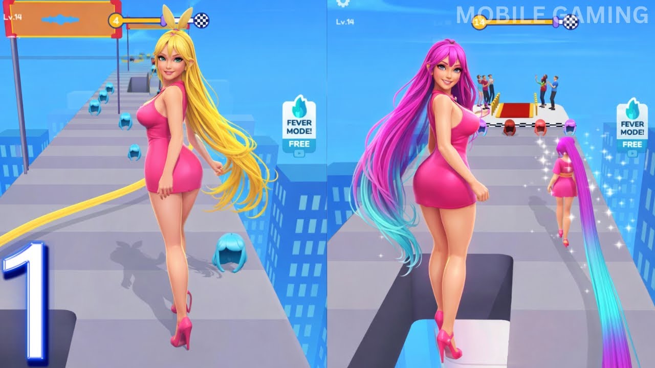 Hair Challenge Cute Girls Forward vs Reverse Gameplay Walkthrough Part-1 | MOBILE GAMING 