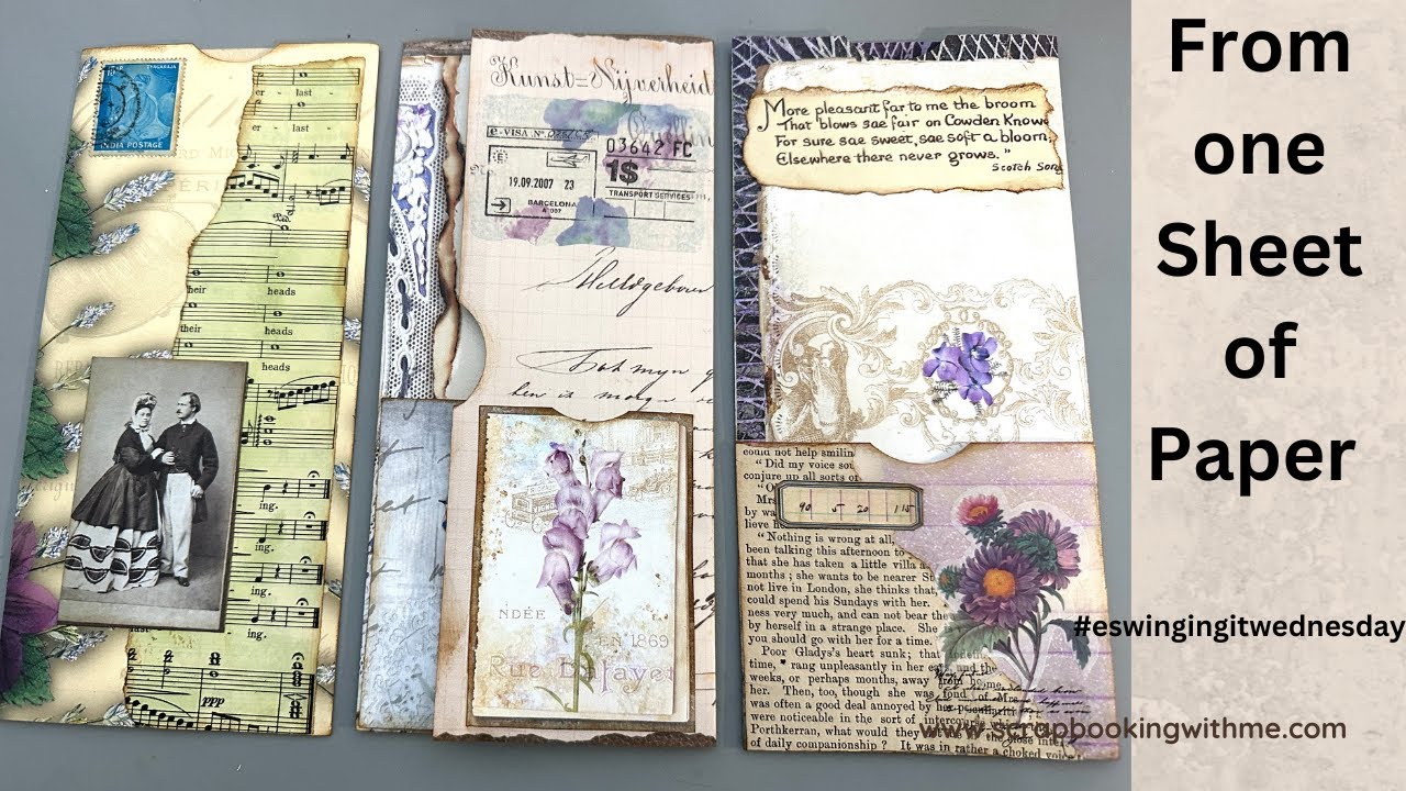 #eswingingitwednesday MAKING TUCKS, FLIPS,  POCKETS WITH ONE SHEET OF PAPER