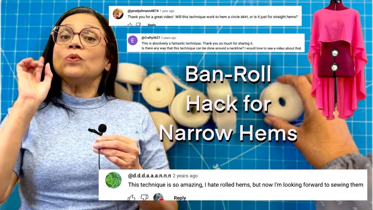 Answering YOUR questions on the best sewing hack ... Ban-Roll Hem (for narrow hems)