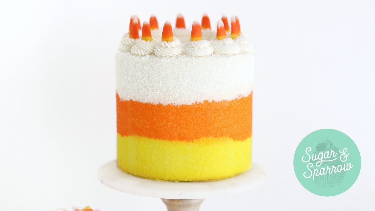 Candy Corn Halloween Cake Tutorial