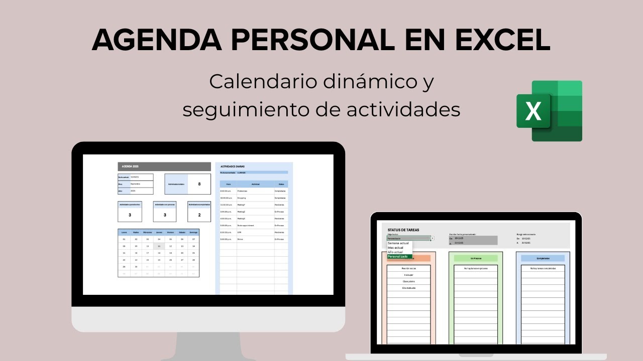 Tutorial Agenda en Excel 2026 | Calendario din&aacute;mico + Kanban Board