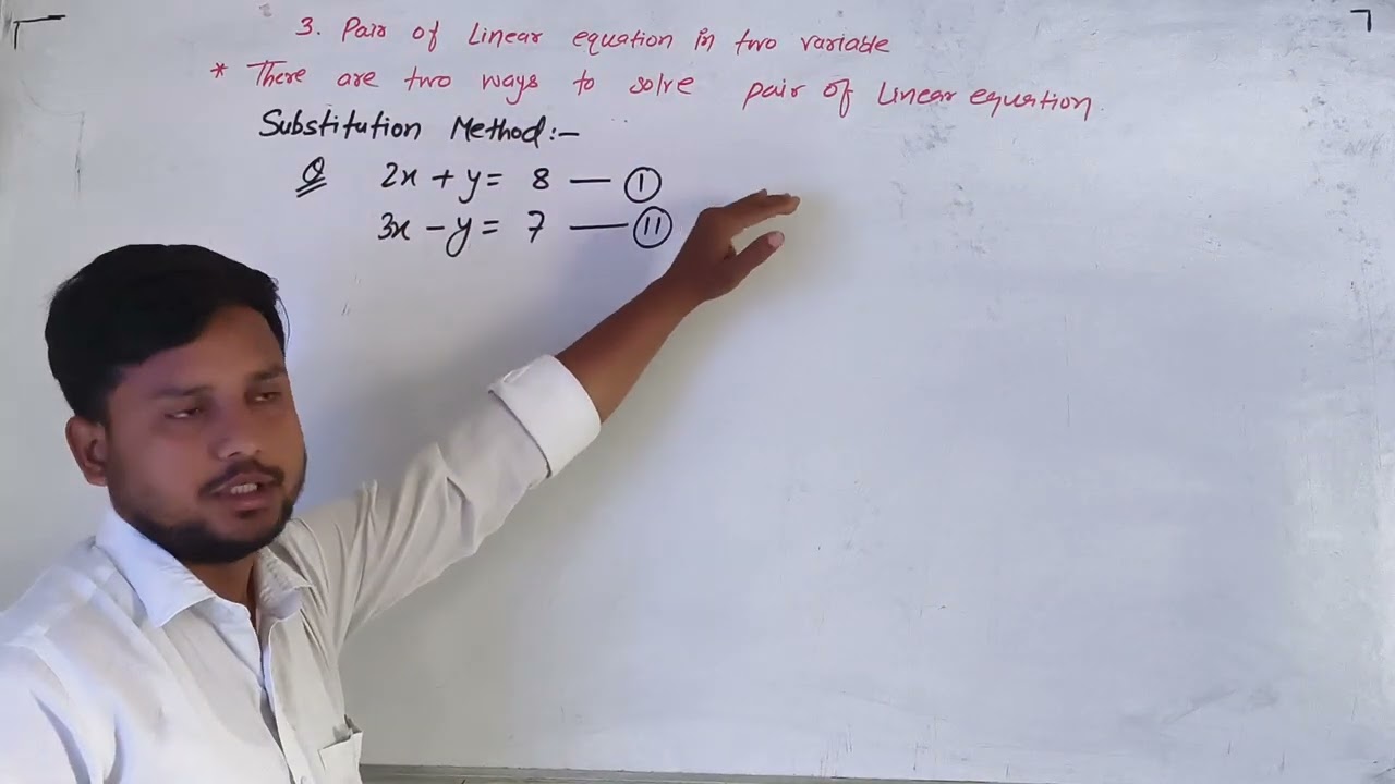 Part-1 | Substitution Method | Algebraic Method | Pair of Linear Equations | Class 10 Maths
