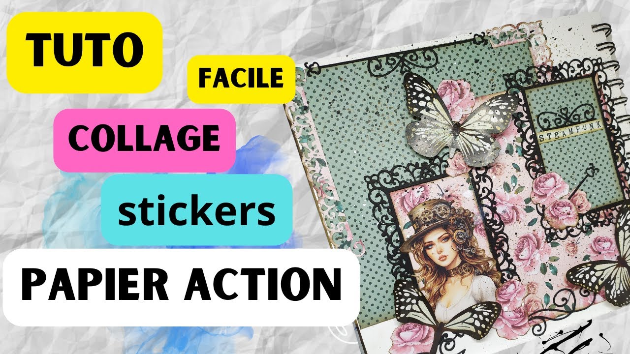TUTO SCRAPBOOKING  FACILE on utilise les dies les stickers et les papiers de chez ACTION