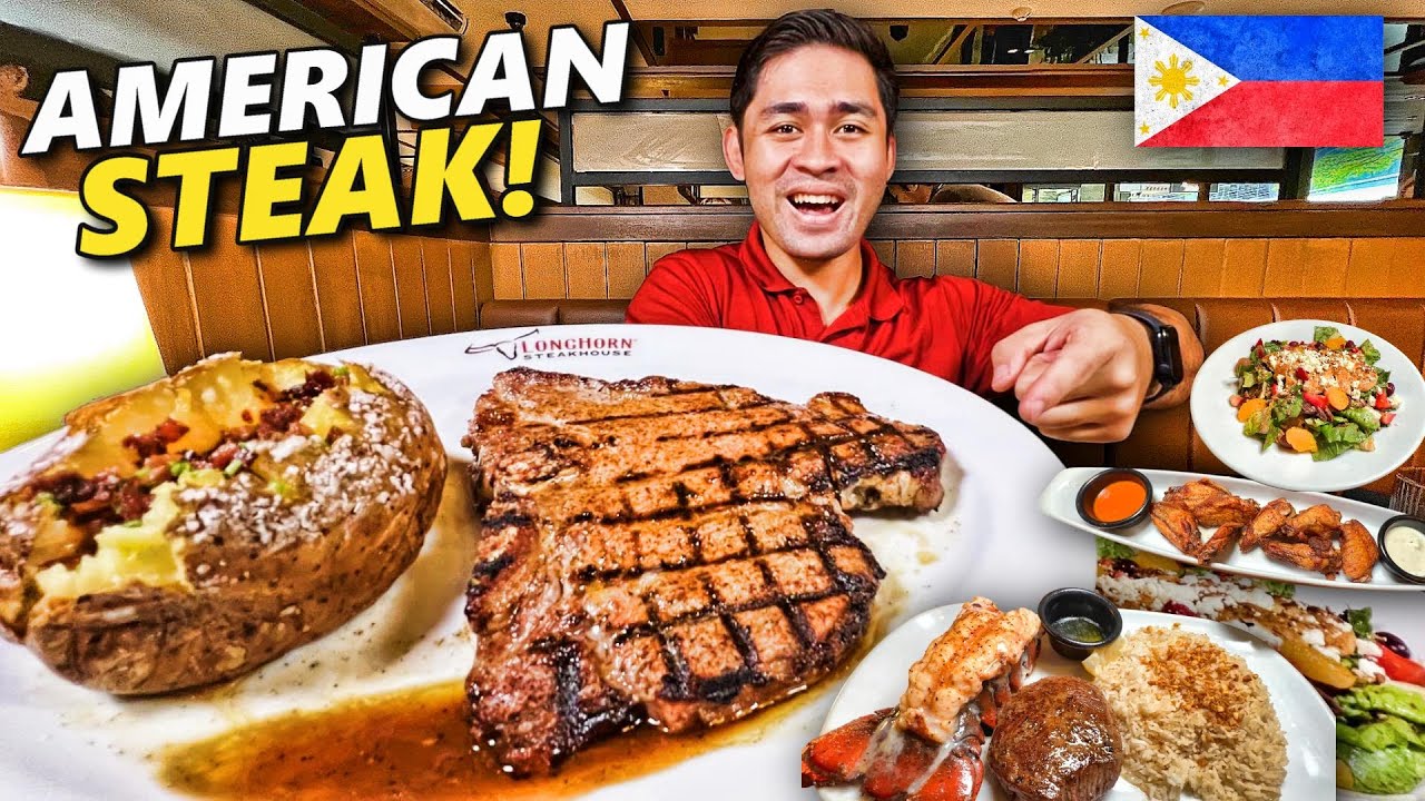 Eating Famous AMERICAN STEAK in Manila! 10 Must Try Food in Longhorn Steakhouse!