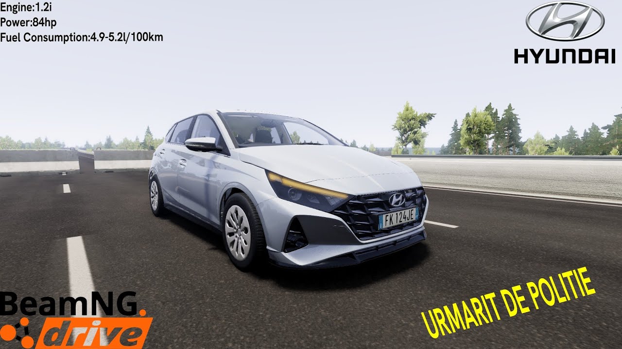 BeamNG Drive - Hyundai I20+ URMARIT DE POLITIE+CRASH