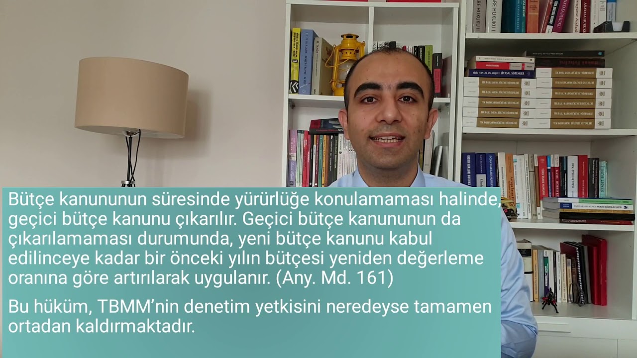 Türk Anayasa Hukuku Dersleri-Bütçe Kanunu ve TBMM'nin Yürütmeyi Denetimi