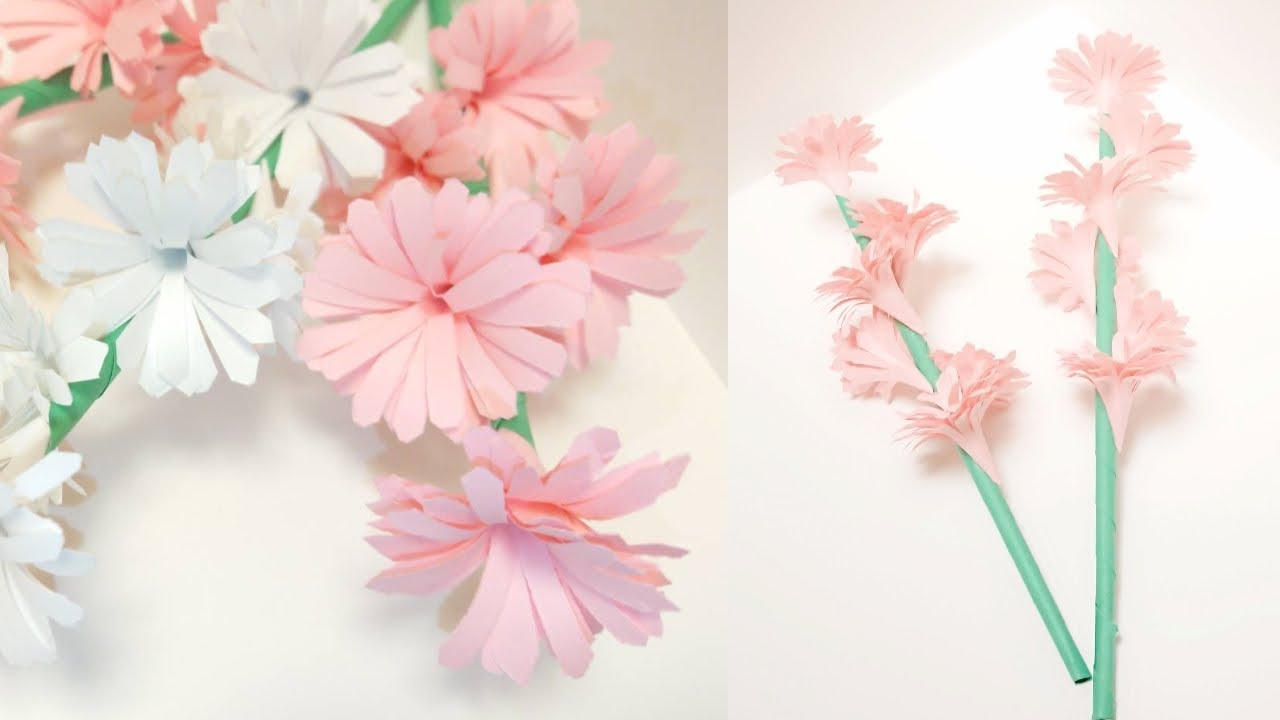 【paper flower】コピー用紙で簡単！可愛い！“スティックのお花”の作り方