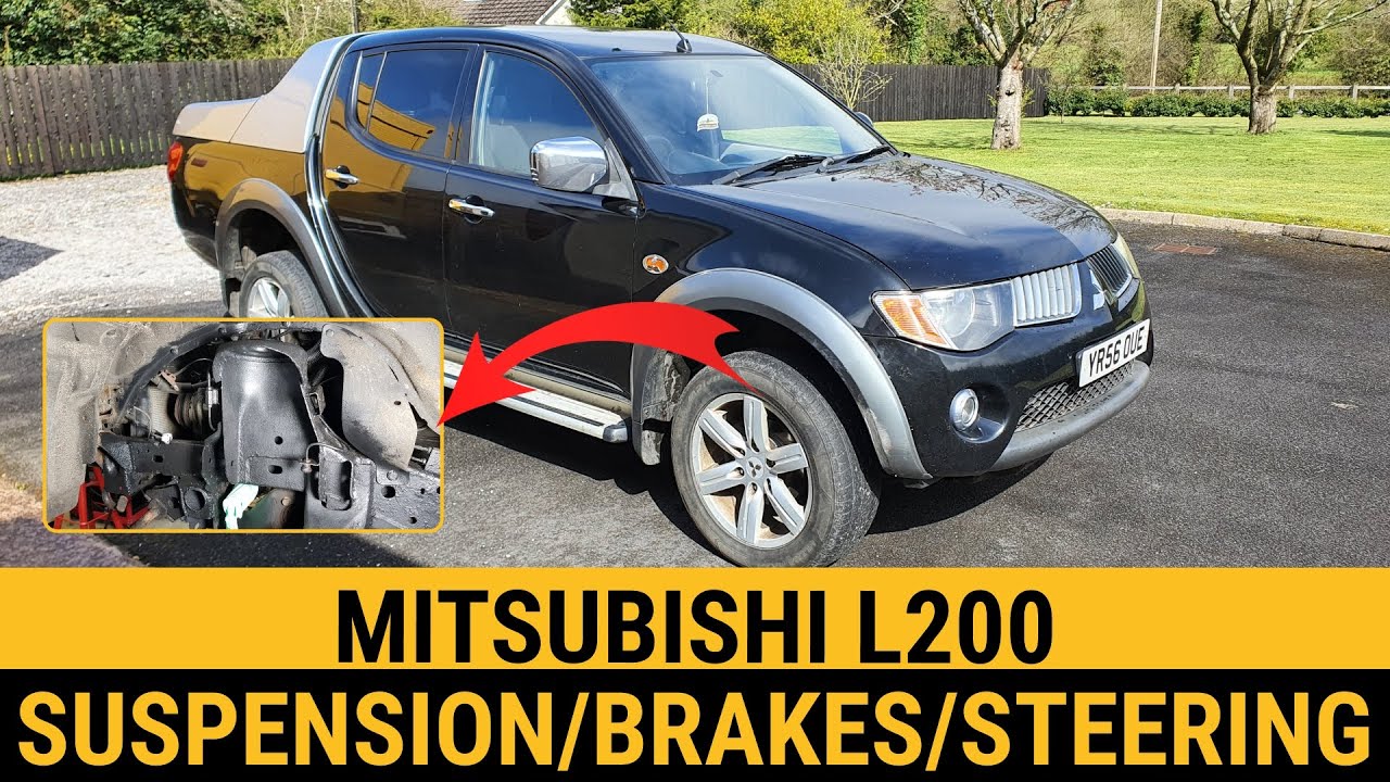Mitsubishi L200 Полное снятие передней подвески/тормозов/рулевого управления 4d56 Warrior Adventu...