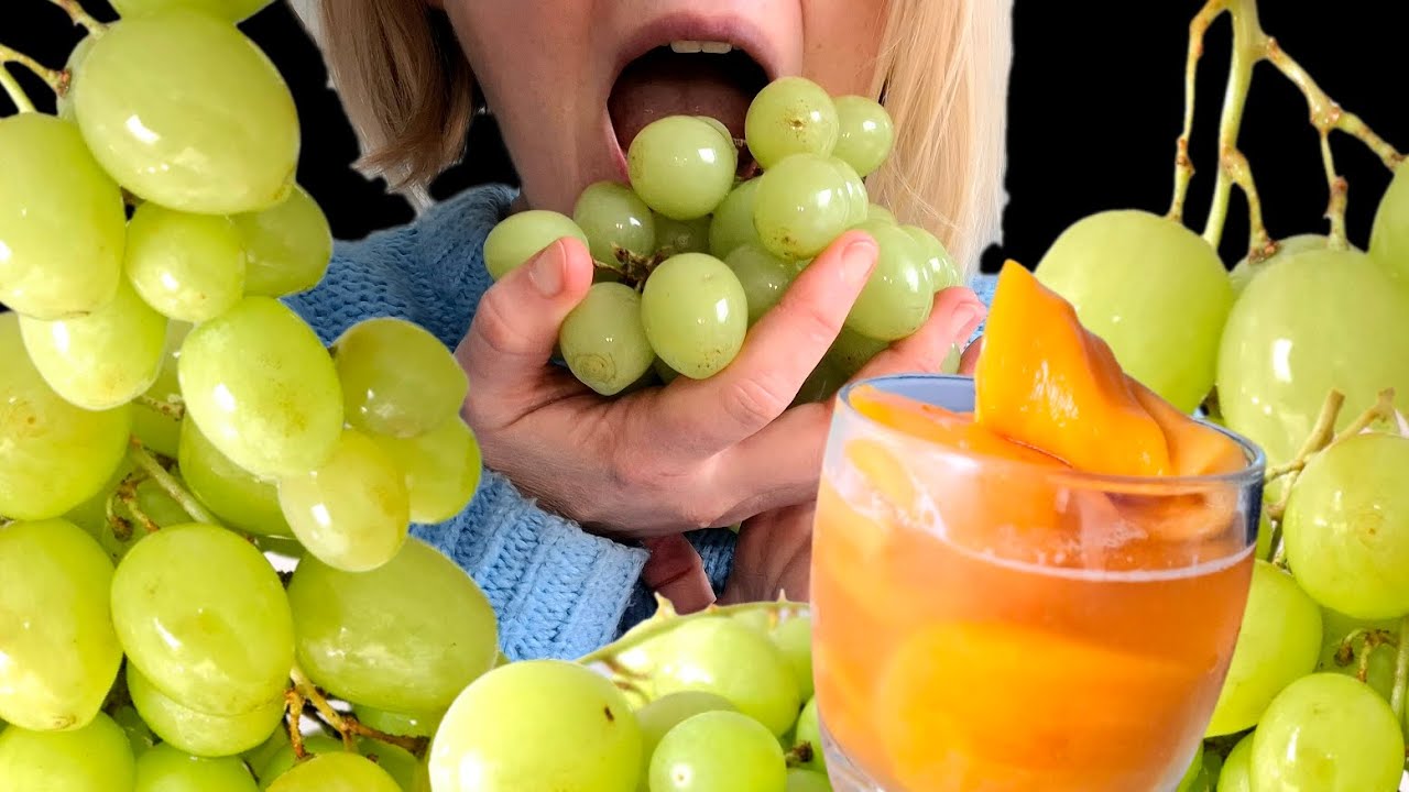 ASMR GREEN DELICIOUS GRAPES JACK FRUIT NO TALKING ASMR FRUIT EATINGSOUNDS 