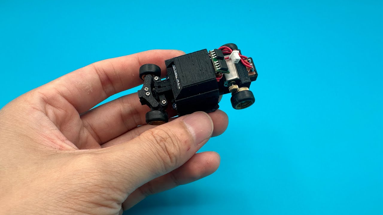 Building (3D Printed) 1:64 RC car (Version LNS) with Hotwheel (1994 Audi Sport Quattro Body)