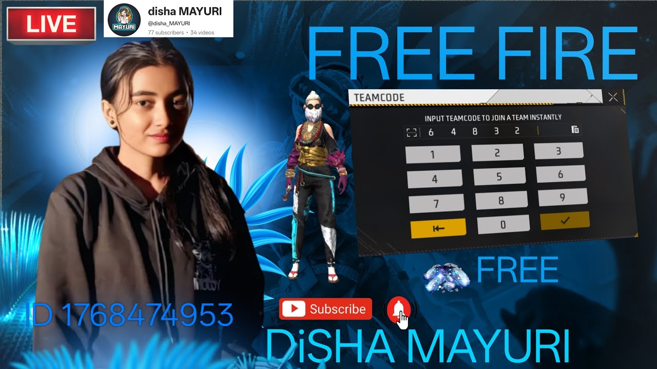 disha MAYURI is live freefire max  CS 1V4