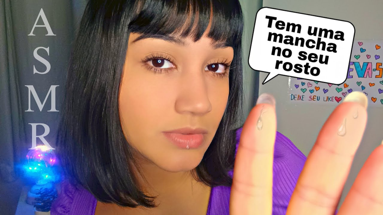 ASMR- SPIT PAINTING 💦  tem uma mancha no seu rosto,vem aqui que vou tirar para você💤